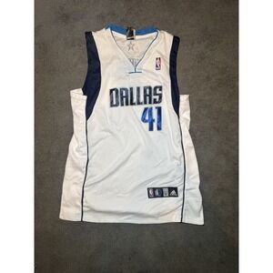 Adidas Dallas Mavericks Dirk Nowitzki #41 Jersey Size 52‎ NBA White